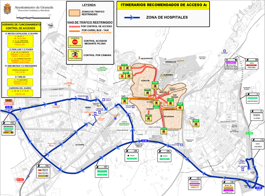 Plano de acceso a zonas Hospitalarias