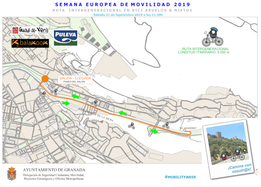 Ruta intergeneracional en bici Granada SEM 2019