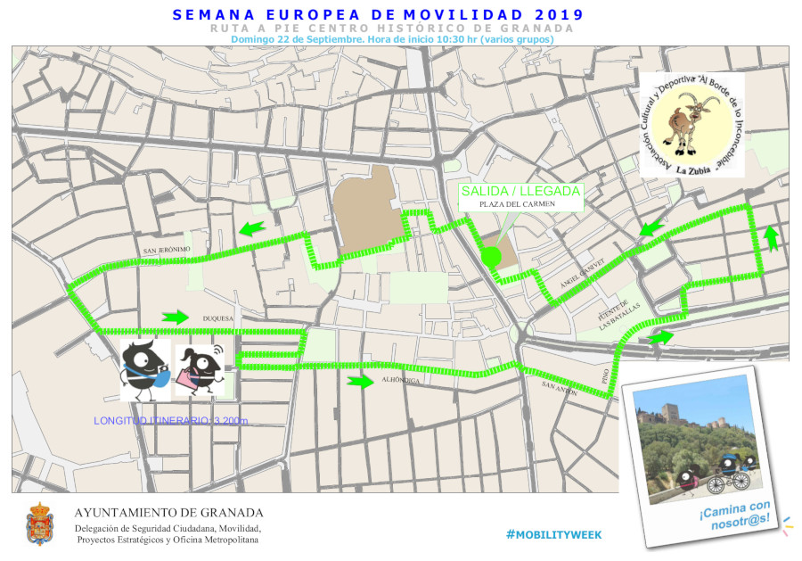Ruta a pie por el centro histórico Granada SEM 2019