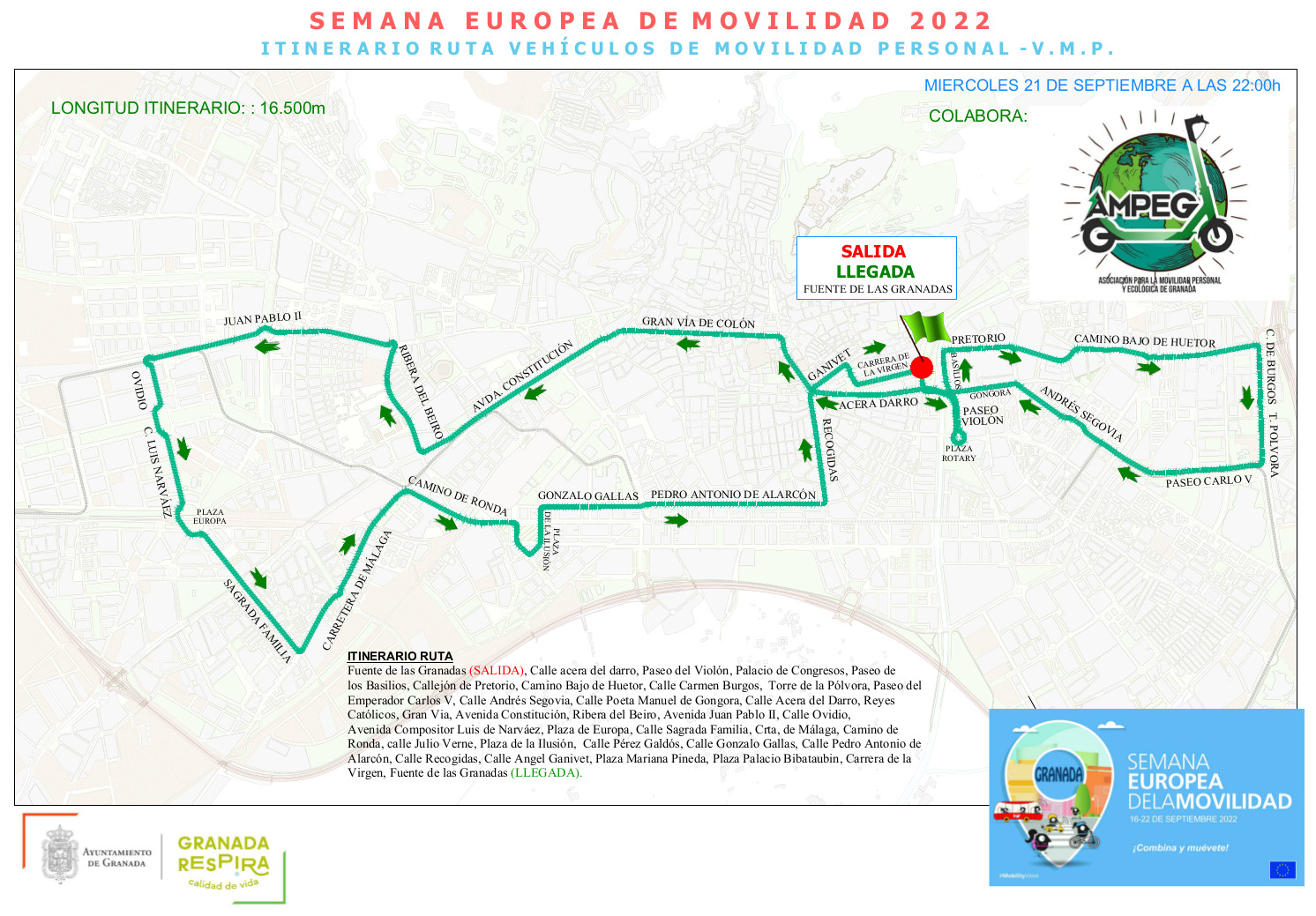 Ruta itinerario VMP 2022 SEM Granada