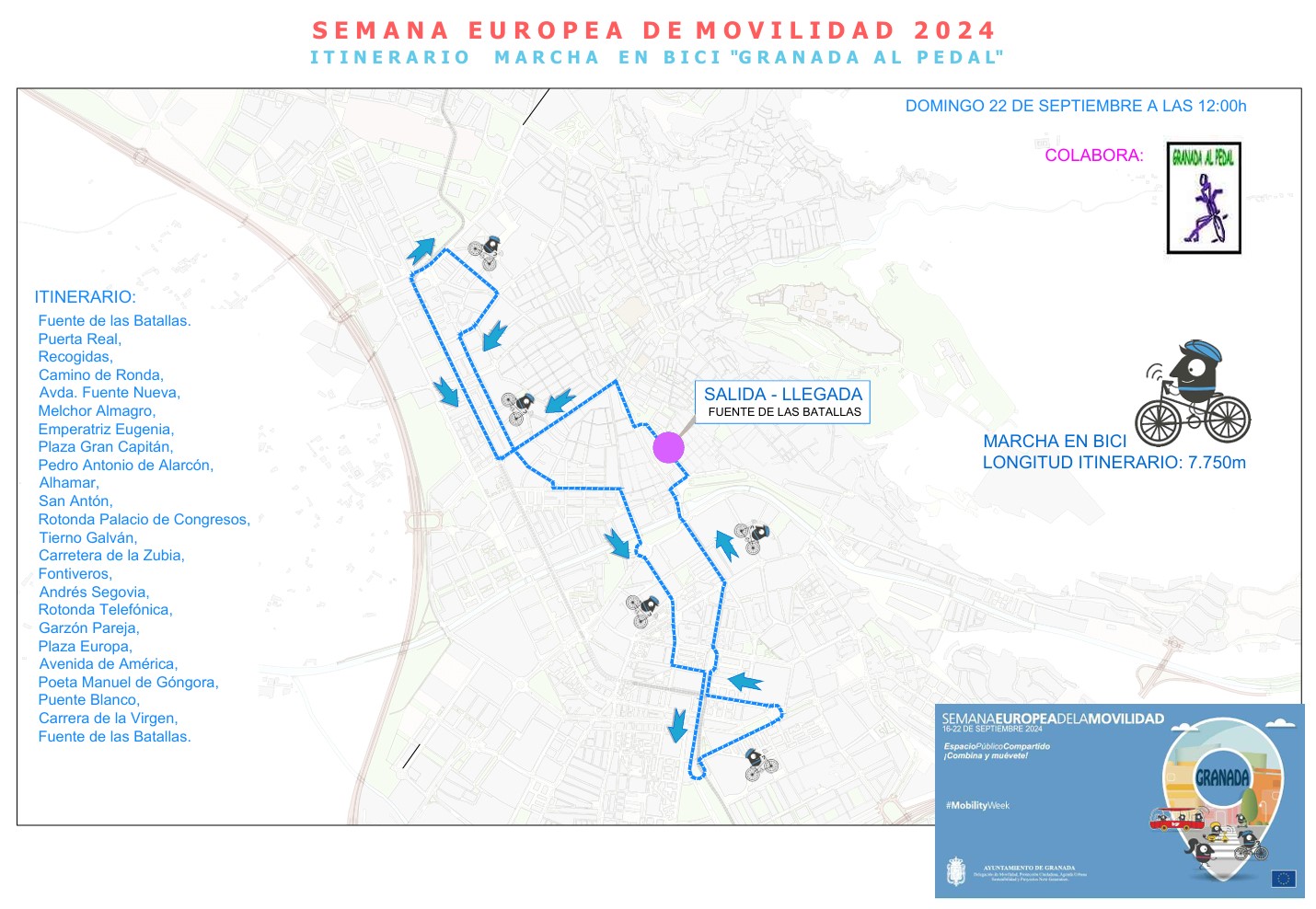 Itinerario Granada al pedal