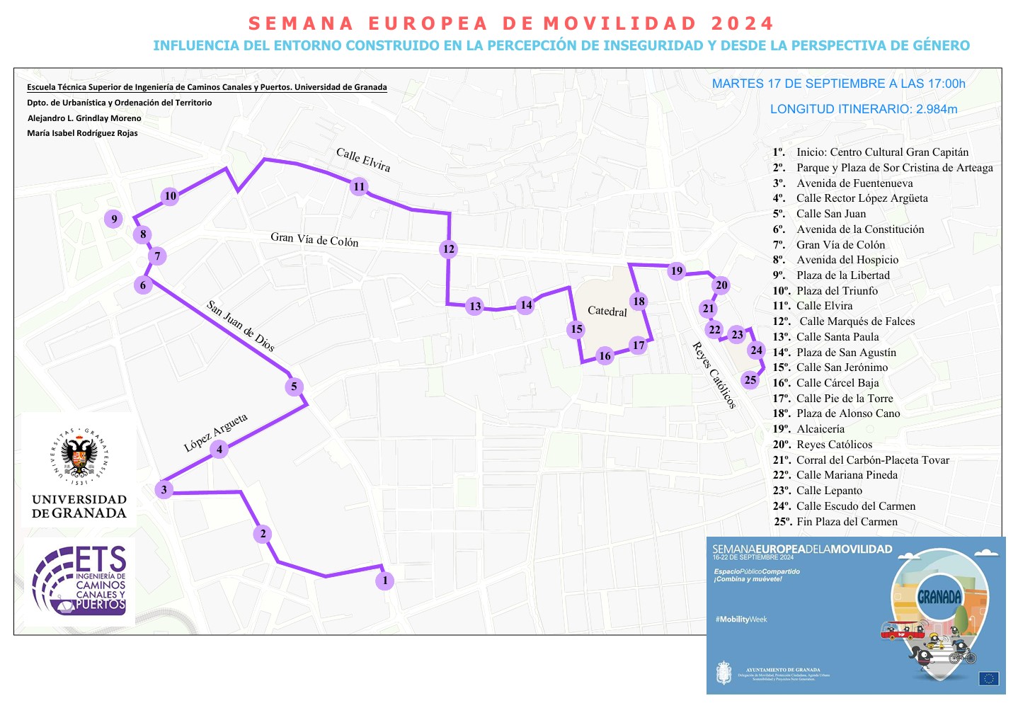 ruta universidad martes 17 de septiembre